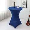 Capa de Mesa Alta Cor Sólida Transfronteiriça Toalha de Mesa para Banquete de Bar Capa de Mesa Redonda para Coquetel Toalha de Mesa Branca Elástica Resistente ao Desgaste