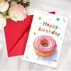 Novo Cartão de Felicitações de Aniversário de Desenho Animado em Aquarela de Tamanho Grande Transfronteiriço Conjunto de Envelopes Estilo Ins Cartão Criativo Dobrável