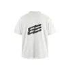 Camiseta de Manga Curta Blackeden com Flocagem Frente e Verso, Estampa Original Tendência Nacional Graffiti Americano para Homens e Mulheres, Tops de Casal Verão