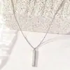 Nuevo Collar de Acero de Titanio para Hombres y Mujeres Personalidad Columna Rectangular Grabado de Caracteres Colgante de Acero Inoxidable Accesorios de Sentido Avanzado Collar
