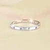 Anillo de Plata de Ley 925 Versión Coreana, Anillo para el Dedo Meñique, Anillo Chapado en Oro de 18 Quilates, Anillo de Moissanita Simple y Moderno, Venta al por Mayor Transfronteriza