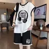 Camiseta Regata Masculina Casual com Conjunto Elegante e Moderno 2025 Novo Conjunto de Roupa Esportiva de Verão Ins
