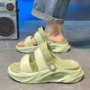 Chinelo Esportivo Transfronteiriço para Homens no Verão de 2025 Novo Vestuário Externo para Adolescentes Dirigindo Sandálias de Praia Resistentes ao Desgaste de Sola Grossa Antiderrapante