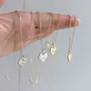 Novo Luxo Leve Prata 925 e Prata Banhada a Ouro Colar de Coração Sólido Tridimensional Feito à Mão Corrente Pendente para Clavícula para Mulheres