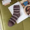 Meias novas de veludo coral Meias masculinas de cano médio Meias de chão Inverno Quente Toalha Espessas Meias de dormir Listradas Meias masculinas