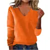 Otoño e Invierno 2025 Transfronterizo Europeo y Americano Casual Nuevo Color Puro Elegante Ropa de Trabajo Cuello en V Jersey Versátil Holgado para Mujer