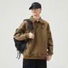 Sudadera retro americana de peso pesado 380g para hombre, polo casual de manga larga para otoño para hombre, nuevo top holgado para hombre 2026
