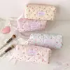 Bolsa de Maquiagem Pequena Floral Estilo Coreano Seção de Alto Valor Bolsa de Armazenamento Portátil de Viagem Necessaire Estudante Estojo de Lápis para Papelaria