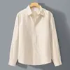 Camisa de Algodão e Linho Fina de Manga Longa para Homem de Verão, Camisa Casual Simples Solta, Roupas Masculinas de Linho, Estilo Old Money