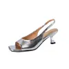 Sandálias de salto alto peep-toe com salto gatinho, elegância noturna estilo francês, versão coreana de primavera, sandálias romanas confortáveis e da moda