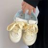 Zapatos Blancos Estudiantiles de Suela Gruesa con Zapatos de Pan para Falda 2025 Nuevos Zapatillas Casuales Coreanas Primavera y Otoño para Mujer