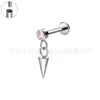 Brincos Transfronteiriços de Liga de Titânio F136 com Pingentes de Cone Pontiagudos de Diamante, Brincos de Barra Reta, Joias para Piercing Corporal, Pregos de Osso da Orelha