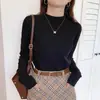 Suéter de Punto de Cachemir Nuevo para Mujer, Ropa Interior de Cuello Alto para Otoño e Invierno, Diseño de Top