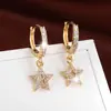 Pendientes de Estrella de Cinco Puntas Incrustados con Diamantes de Lujo Ligero para Mujer, Pendientes de Moda y Versátiles, Accesorios para Orejas Simples y Elegantes, Venta al por Mayor Popular Transfronteriza de Temu