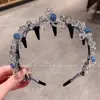 Diadema de Peine de Dientes de Cristal de Gama Alta Coreana para Mujer Estilo Nuevo Temperamento Alto Presionador de Cabello Superior Diadema Accesorios para el Cabello para Exteriores de Alta Gama