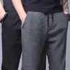 Pantalones Casuales Rectos Sueltos de Seda Transpirables Finos de Verano, Talla Grande de Comercio Exterior, Moda Grande Versátiles Transfronterizos, Hombre de Hielo