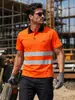 Camisa polo de seguridad reflectante de alta visibilidad para verano, ropa de trabajo para sitio de construcción, ropa de protección laboral de manga corta, ropa de ingeniería transpirable y resistente al desgaste
