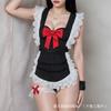 Lencería Sexy, Mariposa Linda, Espalda Descubierta, Lindo Uniforme de Sirvienta, Delantal de Encaje con Cordones de Lujuria Pura, Traje de Tentación de Sirvienta con Nalgas Expuestas
