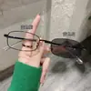 Gafas de cara lisa con montura pequeña, montura de color cambiante, gafas de moda coreana para mujer, alta apariencia, gafas de prescripción de color cambiante, sin graduación, gafas planas