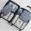 Bolsa de Armazenamento Multifuncional de Viagem com Sete Peças Conjunto de Bolsas Organizadoras e de Classificação de Roupas para Mala Conjunto de Oito Peças