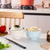 Tigela de madeira feita à mão para uso doméstico, para crianças comerem, tigela de madeira maciça, sobremesa, salada, frutas, tigela grande, tigela para sopa e macarrão, talheres de madeira