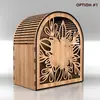 Caja de regalo de tarjeta de felicitación de madera nueva más vendida transfronteriza, suministros de boda, caja de tarjetas de presentación calada, caja de registro, caja de regalo de boda de madera