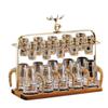Estante para Copas de Licor Nuevo Chinoiserie Dispensador de Vino de Fondo Alto Portavasos Set de Vino para el Hogar Estante Especial de Fondo de Madera Maciza Estante para Copas de Vino Blanco