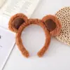 Faixa de Cabeça Animal Halloween Novo Produto Transfronteiriço Chapéu Fofo de Pelúcia Orelhas de Urso Adereço de Cabeça de Urso Cartoon Faixa de Cabeça de Urso Marrom