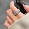 Estilo francês Light Luxury Cool Gold Ring Elegant Luxury Open All-match Index Finger Ring Classic Niche Jewelry