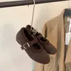 Zapatos Mary Jane de Peluche con Hebilla Única y Boca Baja para Mujer 2026 Retro Mezcla Suela Plana Engrosados Cálidos de Moda Zapatos de Algodón