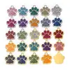 Liga Colorida Pingente de Pegada de Cachorro com Gotejamento de Óleo Tag de Gato com Glitter Pingente de Joia de Garra de Urso Feito à Mão DIY