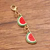 Varios accesorios de joyería personalizados de aleación transfronterizos europeos y americanos con dijes de frutas, llaveros de doble plátano, sandía y fresa