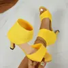 Sandalias casuales de verano 2026 de moda para mujer, de talla grande, con punta abierta, sin cordones, de tacón alto, con una sola tira, transfronterizas