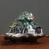 Quemador de incienso de reflujo transfronterizo alta montaña y agua que fluye quemador de áloe y sándalo ceremonia del té Zen decoración creativa para el hogar interior estufa de cerámica