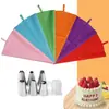 Boquilla pequeña para decorar pasteles de acero inoxidable transfronteriza, juego de 8 piezas, bolsa de crema de TPU de 12 pulgadas, herramientas de repostería DIY