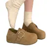 Zapatos Birkenstock de suela gruesa para aumentar la altura del mismo estilo de Zhao Lusi para mujer, mocasines slip-on de verano 2026