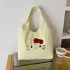 Bolso de hombro de gran capacidad para mujer, nuevo bolso tote de lona 2026, bolso de mano casual de dibujos animados, bolso tote versátil para el día a día