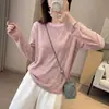 Nueva Camiseta de Manga Larga a Rayas Estilo Coreano Simple para Mujer Otoño 2026, Corte Holgado, Adelgazante, Cuello Redondo, Camiseta Base de Algodón para Vestir en Capas