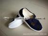 Fornecimento de PVC azul e branco sapatos de quatro furos antiestáticos sapatos de trabalho sem poeira fundo macio respirável confortável sapatos de trabalho