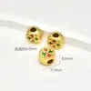 Cuentas de Oro Antiguo Mate y Oro Mate con Doble Cara de Alta Retención de Color, Separadores con Caracteres Atractores de Fortuna, Dijes para Pulseras, Accesorios de Joyería