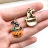 Halloween transfronterizo Amazon aleación gota de aceite sombrero de calabaza bruja colgante diy colgante colgante accesorios al por mayor
