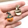 Halloween Transfronteiriço Amazon Liga Esmalte Chapéu de Abóbora Bruxa Pingente DIY Ornamento Pendurado Acessórios Atacado
