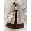 En StockFragancia a Toronja Fresca y GardeniaAtuendo Fresco y Suave Estilo Bosque para Niñas Pequeñas: Conjunto de Cárdigan + Camisola + Falda Corta