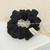 Goma de pelo de punto a rayas simple estilo coreano, Lazo para coleta artístico vintage, Lazo elegante versátil para moño para mujer