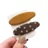Pinzas para el pelo de tela con estampado floral color calabaza estilo coreano, pinzas BB ovaladas, accesorios de moda para el cabello para niñas, pinzas para flequillo lateral