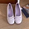Sapatilhas de Camurça para Mulheres Primavera Novo Estilo Boca Rasa Slip-On Retrô Estilo Fada Suave Ballet Aumento Interno Sapatos Beanie para Mulheres