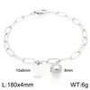 Pulsera Cuadrada de Moda con Letras Inglesas (26), Cadena Sencilla Tipo Clip Estilo Ins, Bola Redonda, Acero de Titanio Chapado en Oro de 18K