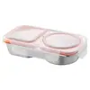 Caja de Snacks Crujientes de Acero Inoxidable 304 Transfronteriza Refrigerada Anti-Olor Caja Sellada de Dos Compartimentos con Tapa Caja de Almacenamiento para Refrigerador