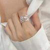 Anillo de Línea Irregular Multicapa para Mujer, Estilo Geométrico Minimalista, Anillo Abierto Versátil de Moda Simple, Anillo para Dedo Índice Ins
