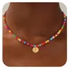 Collar de Corazón Turquesa Colorido de 26 Letras Transfronterizo Europeo y Americano, Gargantilla Elegante y Versátil